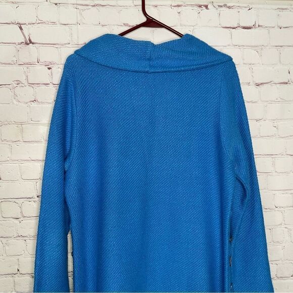 Soft Surroundings Breakwater Sweater Pullover Tunic Womens L Blue Cows Neck - Picture 7 of 10